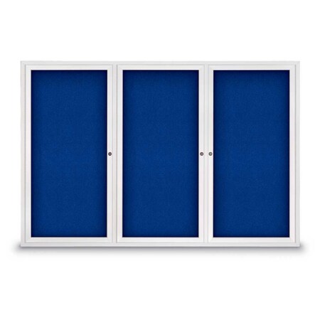 United Visual Products Sliding Door Indoor Enclosed Corkboard, 9 UV9029ACS-GOLD-SURF